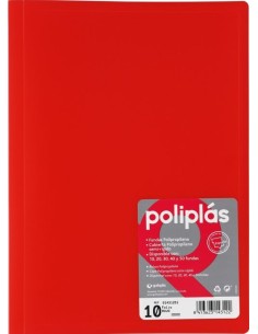 CARPETA Fº 40 FUNDAS SOLDADAS TRANSLUCIDAS ROJO